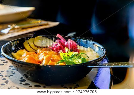 Skoblyanka On Stroganovski From Fish With Potatoes On A Frying Pan
