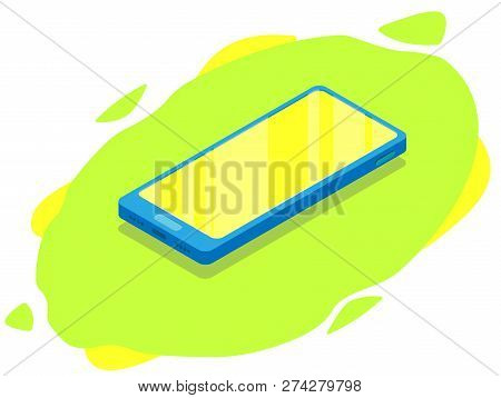 Isometric Modern Phone. Mock Up Mobile. Flat Design Concept. Vector Illustration