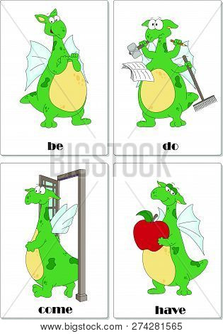 Irregular English Verb To Do With Funny Green Dragon