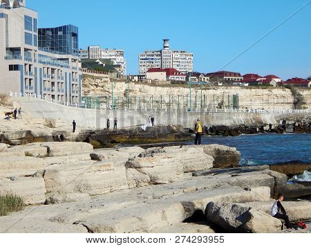 Wedding In Aktau On The Rocky Seashore. Mangistau Region. Aktau. Kazakhstan.