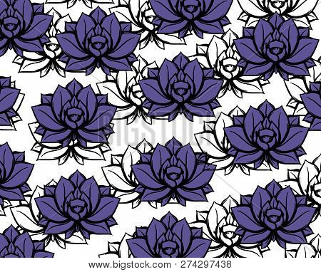 Purple Flower Black White Vector Illustration Background Jpeg