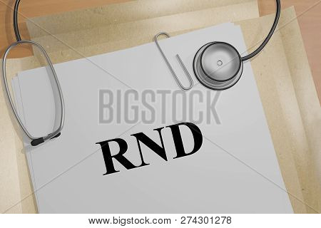 3d Illustration Of Rnd Title On A Medical Document