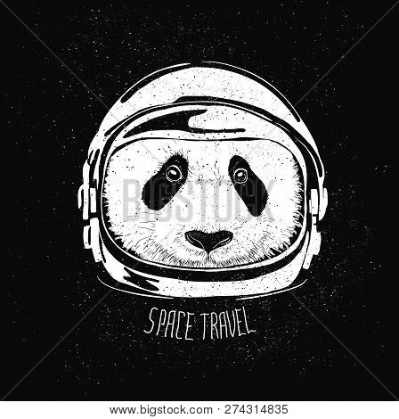 Space Helmet Panda Astronaut. Space Travel. Outer Space