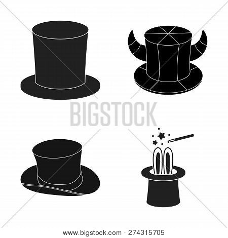 Isolated Object Of Hat And Derby Sign. Collection Of Hat And Bonnet Vector Icon For Stock.