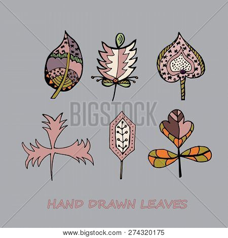 Colorful Vector Hand Drawn Doodle Cartoon Set Of Autumn Objects.