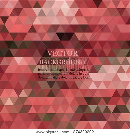 Dark Blue, Red Vector Polygon Abstract Backdrop. Glitter Abstract Illustration With An Elegant Trian