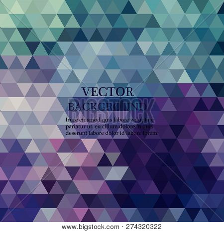 Dark Blue, Red Vector Polygon Abstract Backdrop. Glitter Abstract Illustration With An Elegant Trian