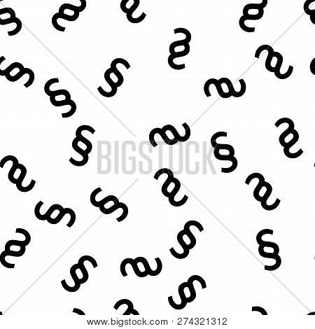 Section Signs Random Seamless Pattern. Vector Paragraph Marks Background. Legal Code Or Law Theme