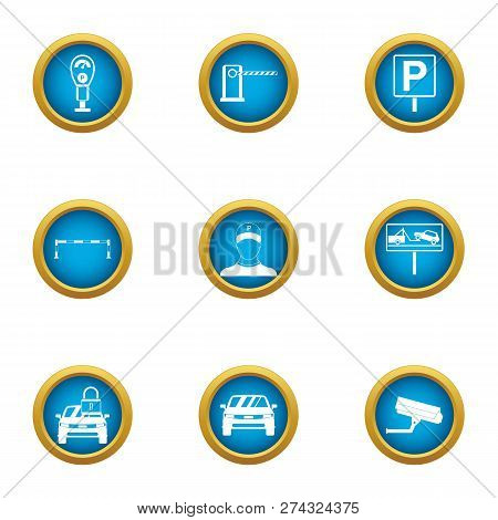 Carpark Icons Set. Flat Set Of 9 Carpark Icons For Web Isolated On White Background
