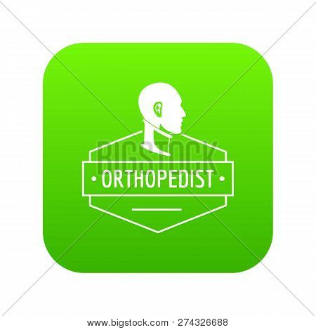 Neck Orthopedic Icon Green Isolated On White Background