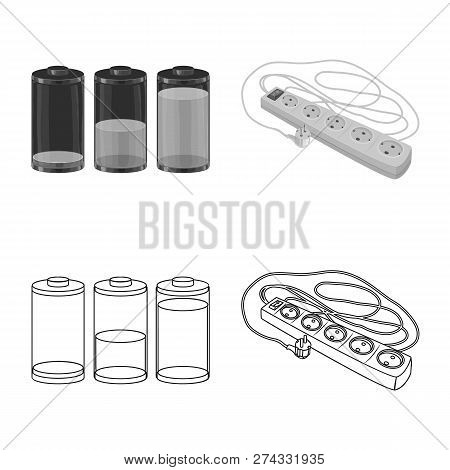Vector Design Of Electricity And Electric Symbol. Collection Of Electricity And Energy Stock Vector 