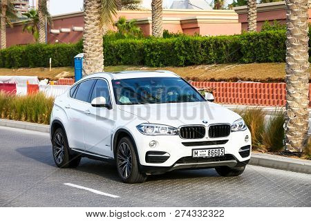 Dubai, Uae - November 16, 2018: Motor Car Bmw (f16) X6 In The City Street.