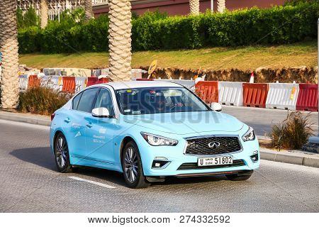 Dubai, Uae - November 16, 2018: Motor Car Infiniti Q50 In The City Street.