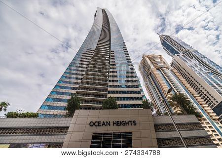 Dubai, United Arab Emirates - October, 2018: Towers, Skyscrapers, Hotels, Modern Architecture, Sheik