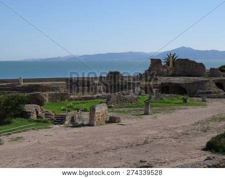 Carthago Ruins Of Capital City Of The Ancient Carthaginian Civilization. Unesco World Heritage Site.