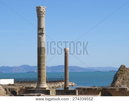Carthago Ruins Of Capital City Of The Ancient Carthaginian Civilization. Unesco World Heritage Site.