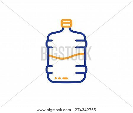 Water Cooler Bottle Line Icon. Still Aqua Drink Sign. Liquid Symbol. Colorful Outline Concept. Blue 