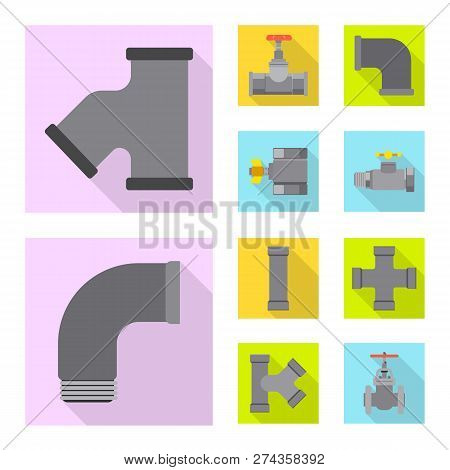 Isolated Object Of Pipe And Tube Icon. Set Of Pipe And Pipeline Vector Icon For Stock.