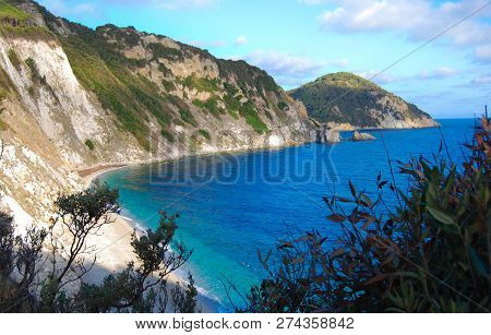 Panorama On Sansone Beach One Bay Of The Elba Island