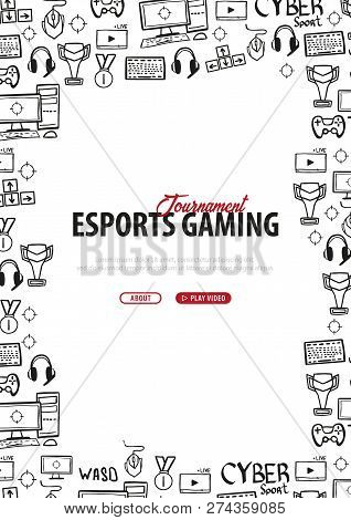 Cyber Sport Banner. Esports Gaming. Video Games. Live Streaming Game Match. Vector Illustration
