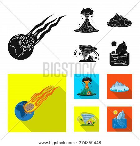 Vector Design Of Natural And Disaster Logo. Set Of Natural And Risk Vector Icon For Stock.
