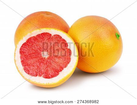 Ripe Juicy Grapefruit On A White Background