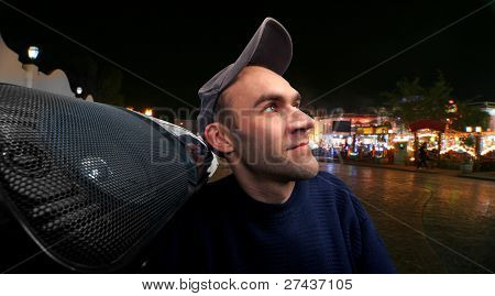 glÃ¼cklich Kenneth Bryan Raper mit Boom box