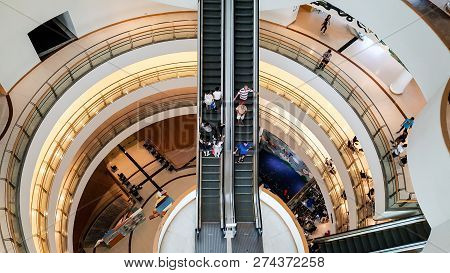 Bangkok, Thailand - January 11, 2018: Bangkok Art And Culture Center Interior, Good View From The To