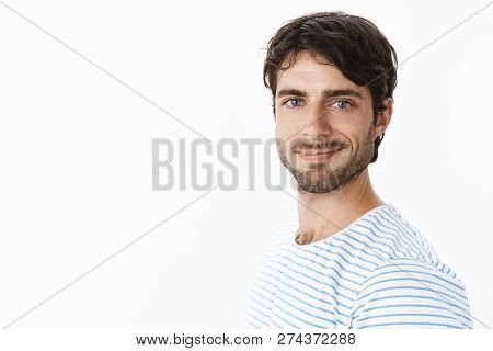 Waist-up Shot Of Upbeat Confident And Optimistic Energized Young Entrepreneur Starting New Online Bu
