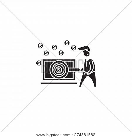 Ditital Business Opportunity Black Vector Concept Icon. Ditital Business Opportunity Flat Illustrati
