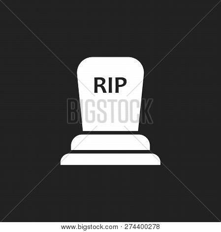 Halloween Grave Icon. Gravestone Vector Illustration. Rip Tombstone Flat Icon.