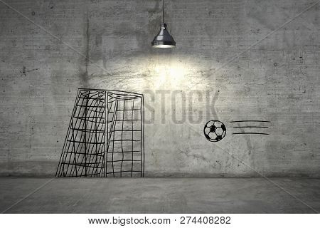 Background Image With Drawings On A Grey Wall