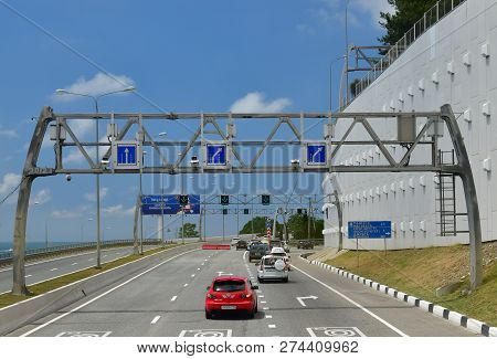 Sochi, Russia - June 2 2018. Traffic And Road Signs On A-147 Highway
