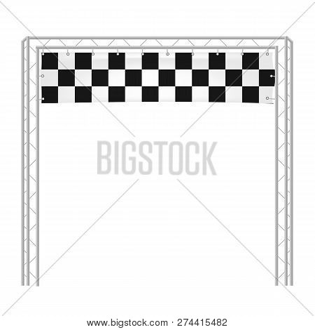 Checkered Banners Vector Illustration Run Start Finish