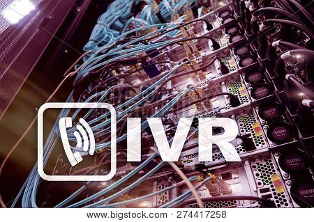 Ivr Interactive Voice Response Communication Concept. Server Room.