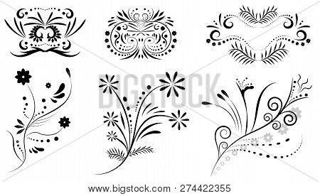 Floral Ornament Design Elements Vector Set, Eps10.