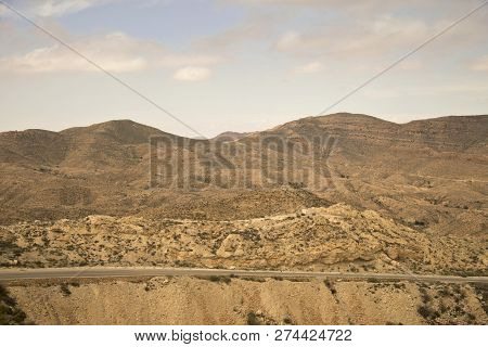 Desert Landscape Near Matmata In The South Of Tunisia, North Africa