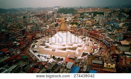 Stupa Temple Buddhist Bodhnath Kathmandu, Nepal October 12, 2018
