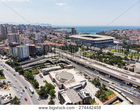 Istanbul, Turkey - February 23, 2018: Aerial Drone View Of Kadikoy / Istanbul
