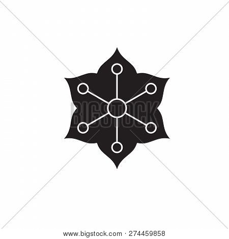 Jasmine Black Vector Concept Icon. Jasmine Flat Illustration, Sign