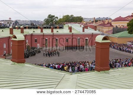 St. Petersburg, Russia - August 11, 2018: The Ceremony Of Divorce Of The Guard Of Honor In The Narys