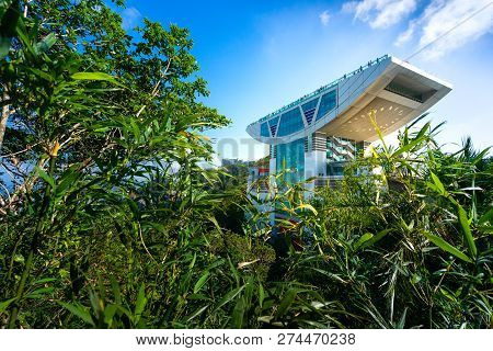 Hong Kong - November 5, 2018 :SKY TERRACE 428 is the beautiful tower on The Peak,Hong Kong.