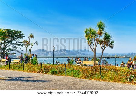 Maritime Garden . Ocean Quay In The North Of San Francisco.