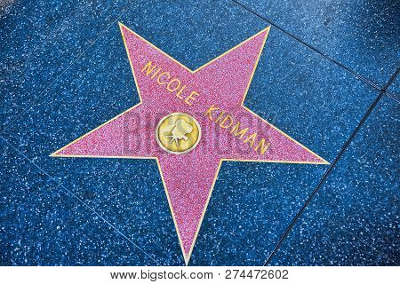 Hollywood Walk Of Fame In Hollywood Boulevard.