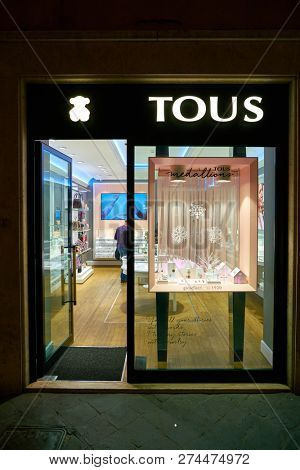 ROME, ITALY - CIRCA NOVEMBER, 2017: entrance to a Tous shop in Rome.