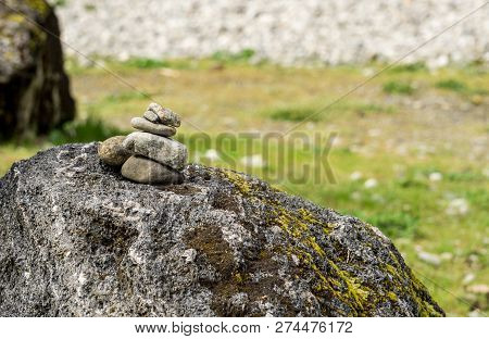 Abstruct Background Of Rocks With Rare Vegetation In Canada.