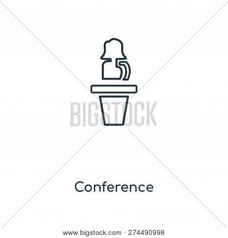 Conference Icon In Trendy Design Style. Conference Icon Isolated On White Background. Conference Vec
