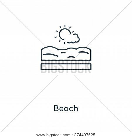 Beach Icon In Trendy Design Style. Beach Icon Isolated On White Background. Beach Vector Icon Simple