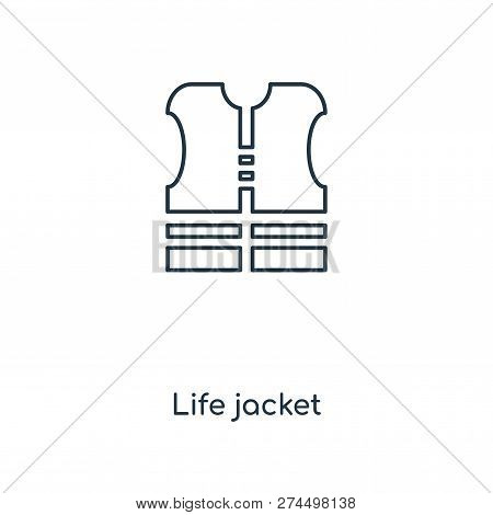 Life Jacket Icon In Trendy Design Style. Life Jacket Icon Isolated On White Background. Life Jacket 