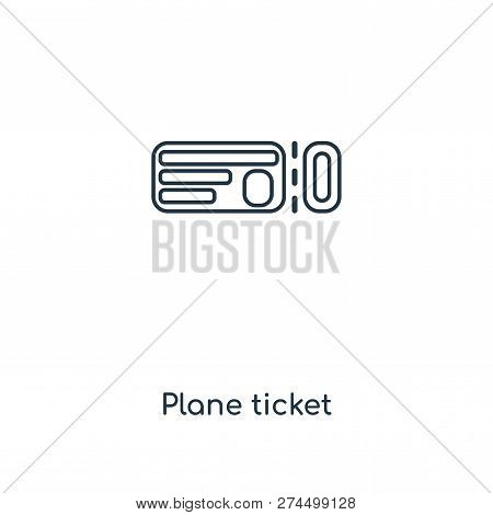 Plane Ticket Icon In Trendy Design Style. Plane Ticket Icon Isolated On White Background. Plane Tick